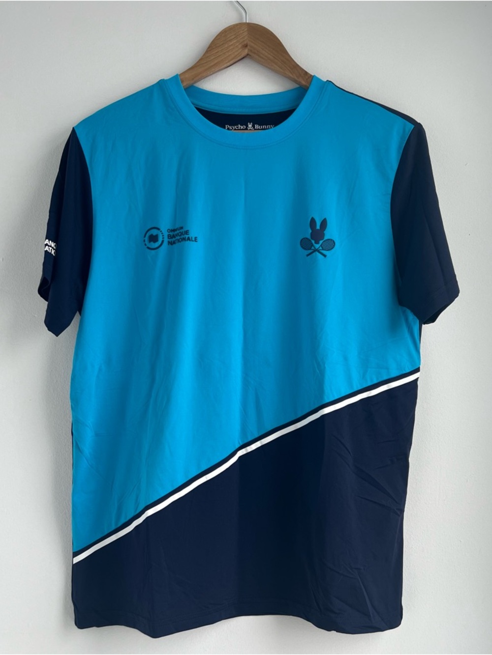 Psycho Bunny Men’s Blue Tennis Canada National Bank Omnium Size Medium Shirt